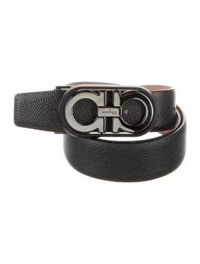Pre-owned Ferragamo Leather Belt In Black