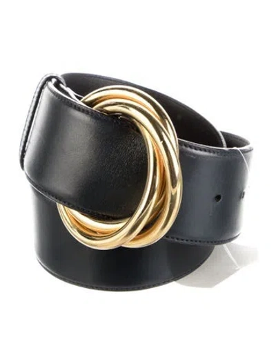 Pre-owned Ferragamo Leather Belt In Black