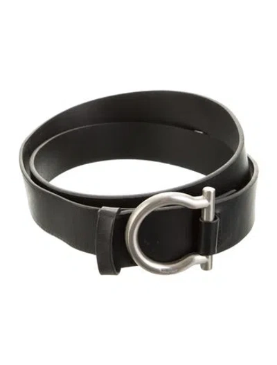 Pre-owned Ferragamo Leather Belt In Black