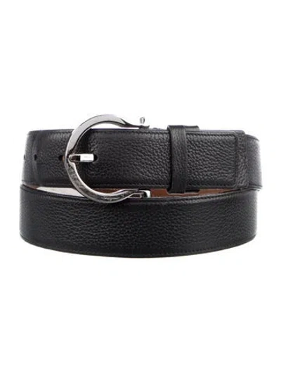 Pre-owned Ferragamo Leather Belt In Black