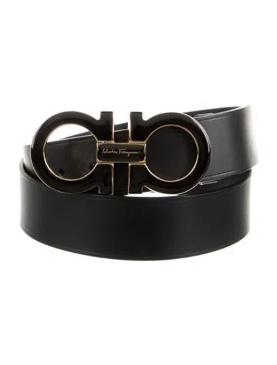 Pre-owned Ferragamo Leather Belt In Black