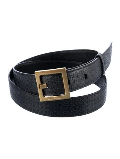 Pre-owned Ferragamo Leather Belt In Black