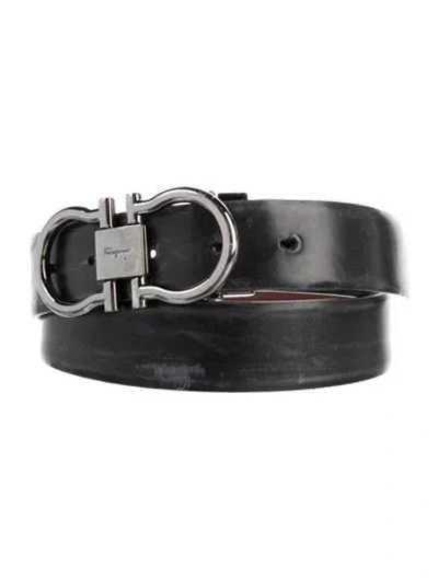 Pre-owned Ferragamo Leather Belt In Black