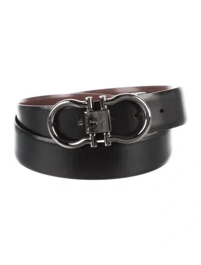 Pre-owned Ferragamo Leather Belt In Black