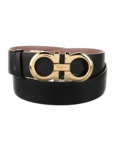 Pre-owned Ferragamo Leather Belt In Black