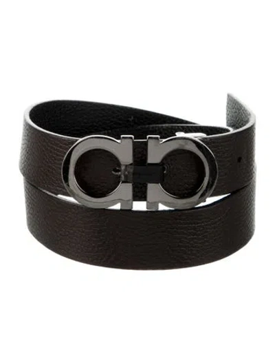 Pre-owned Ferragamo Leather Belt In Black