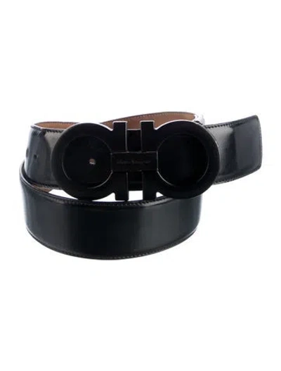 Pre-owned Ferragamo Leather Belt In Black