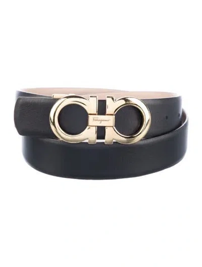 Pre-owned Ferragamo Leather Belt In Black