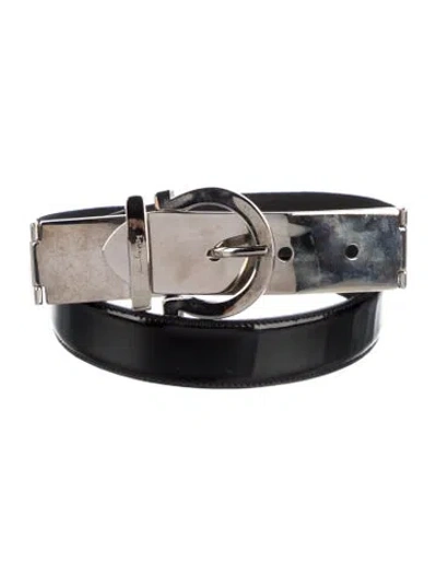 Pre-owned Ferragamo Leather Belt In Black