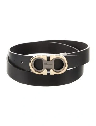 Pre-owned Ferragamo Leather Belt In Black