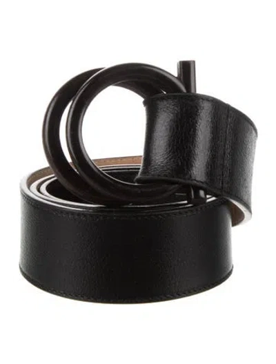 Pre-owned Ferragamo Leather Belt In Black