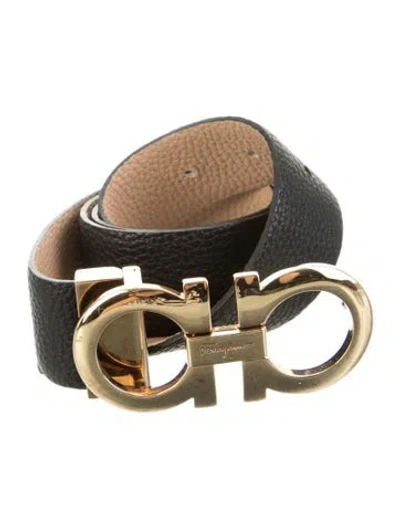 Pre-owned Ferragamo Leather Belt In Black