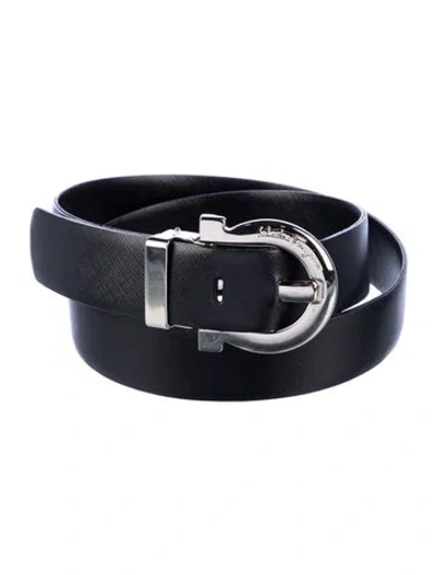 Pre-owned Ferragamo Leather Belt In Black