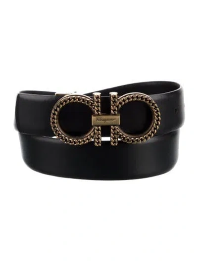 Pre-owned Ferragamo Leather Belt In Black