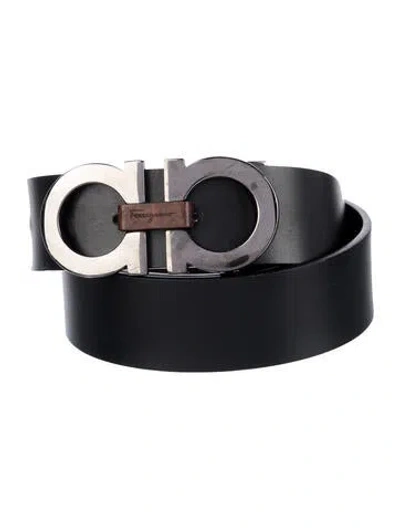 Pre-owned Ferragamo Leather Belt In Black