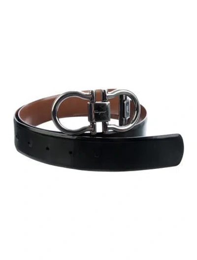 Pre-owned Ferragamo Leather Belt In Black