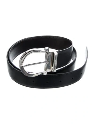 Pre-owned Ferragamo Leather Belt In Black