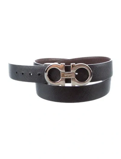Pre-owned Ferragamo Leather Belt In Black