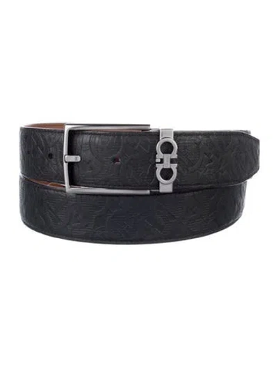 Pre-owned Ferragamo Leather Belt In Black