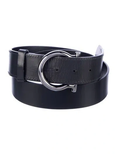 Pre-owned Ferragamo Leather Belt In Black