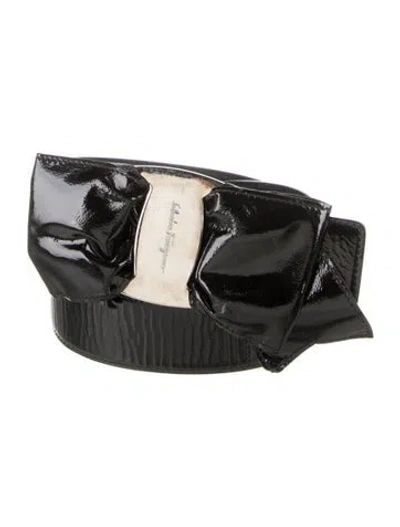 Pre-owned Ferragamo Leather Belt In Black
