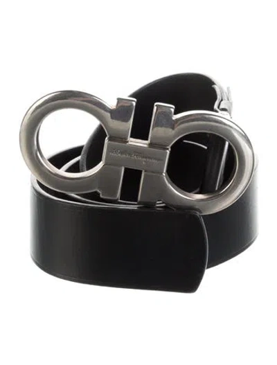 Pre-owned Ferragamo Leather Belt In Black
