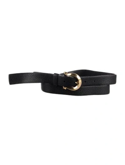 Pre-owned Ferragamo Leather Belt In Black