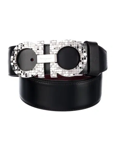 Pre-owned Ferragamo Leather Belt In Black