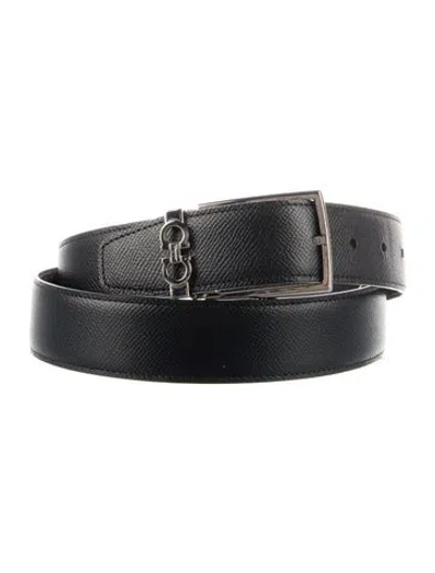 Pre-owned Ferragamo Leather Belt In Black