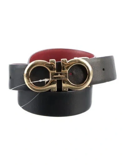 Pre-owned Ferragamo Leather Belt In Black