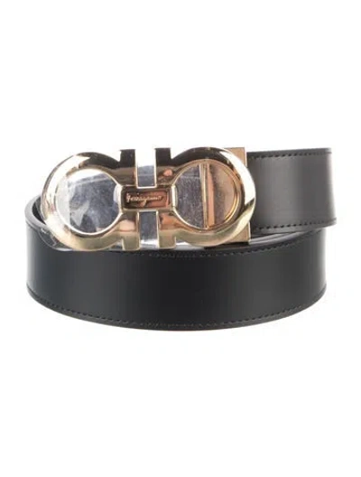 Pre-owned Ferragamo Leather Belt In Black