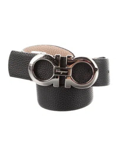 Pre-owned Ferragamo Leather Belt In Black