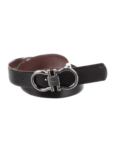 Pre-owned Ferragamo Leather Belt In Black
