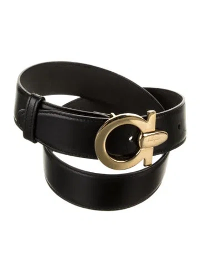 Pre-owned Ferragamo Leather Belt In Black