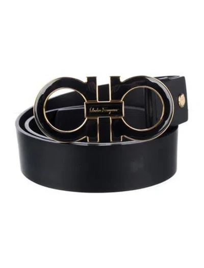 Pre-owned Ferragamo Leather Belt In Black