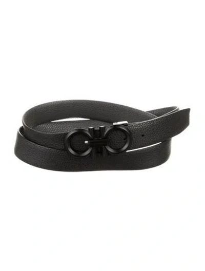 Pre-owned Ferragamo Leather Belt In Black