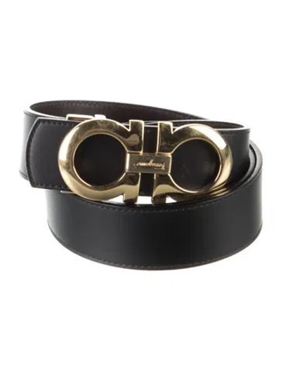Pre-owned Ferragamo Leather Belt In Black