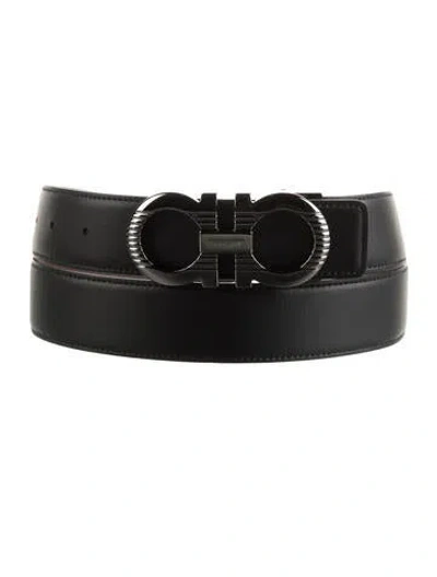 Pre-owned Ferragamo Leather Belt In Black