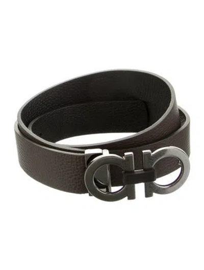 Pre-owned Ferragamo Leather Belt In Black