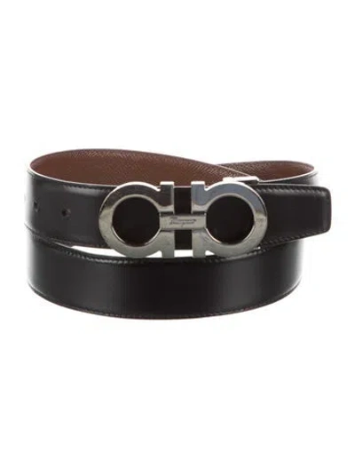Pre-owned Ferragamo Leather Belt In Black