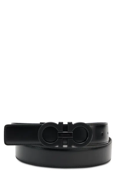Ferragamo Leather Belt In Black