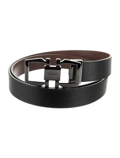 Pre-owned Ferragamo Leather Belt In Black