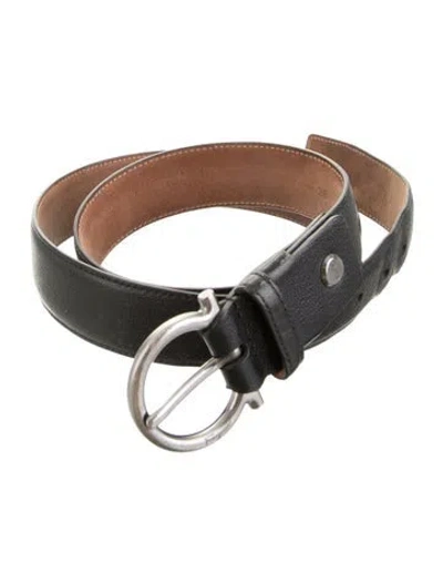 Pre-owned Ferragamo Leather Belt In Black