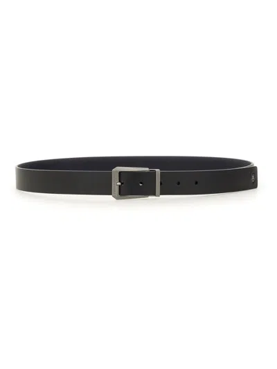 Ferragamo Leather Belt In Black