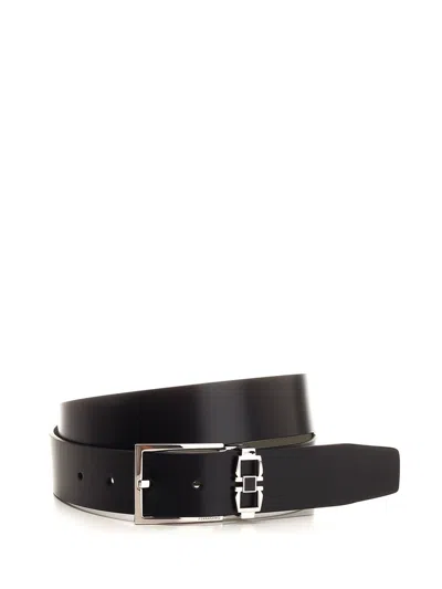 Ferragamo Leather Belt In Black