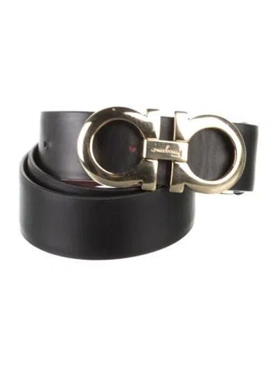 Pre-owned Ferragamo Leather Belt In Black/red