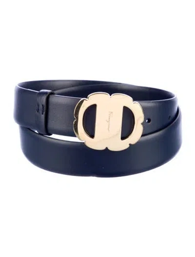 Pre-owned Ferragamo Leather Belt In Blue