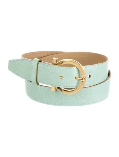 Pre-owned Ferragamo Leather Belt In Blue