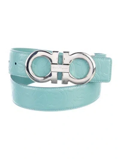 Pre-owned Ferragamo Leather Belt In Blue