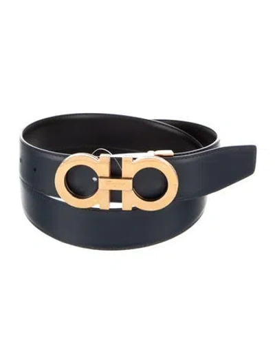 Pre-owned Ferragamo Leather Belt In Blue